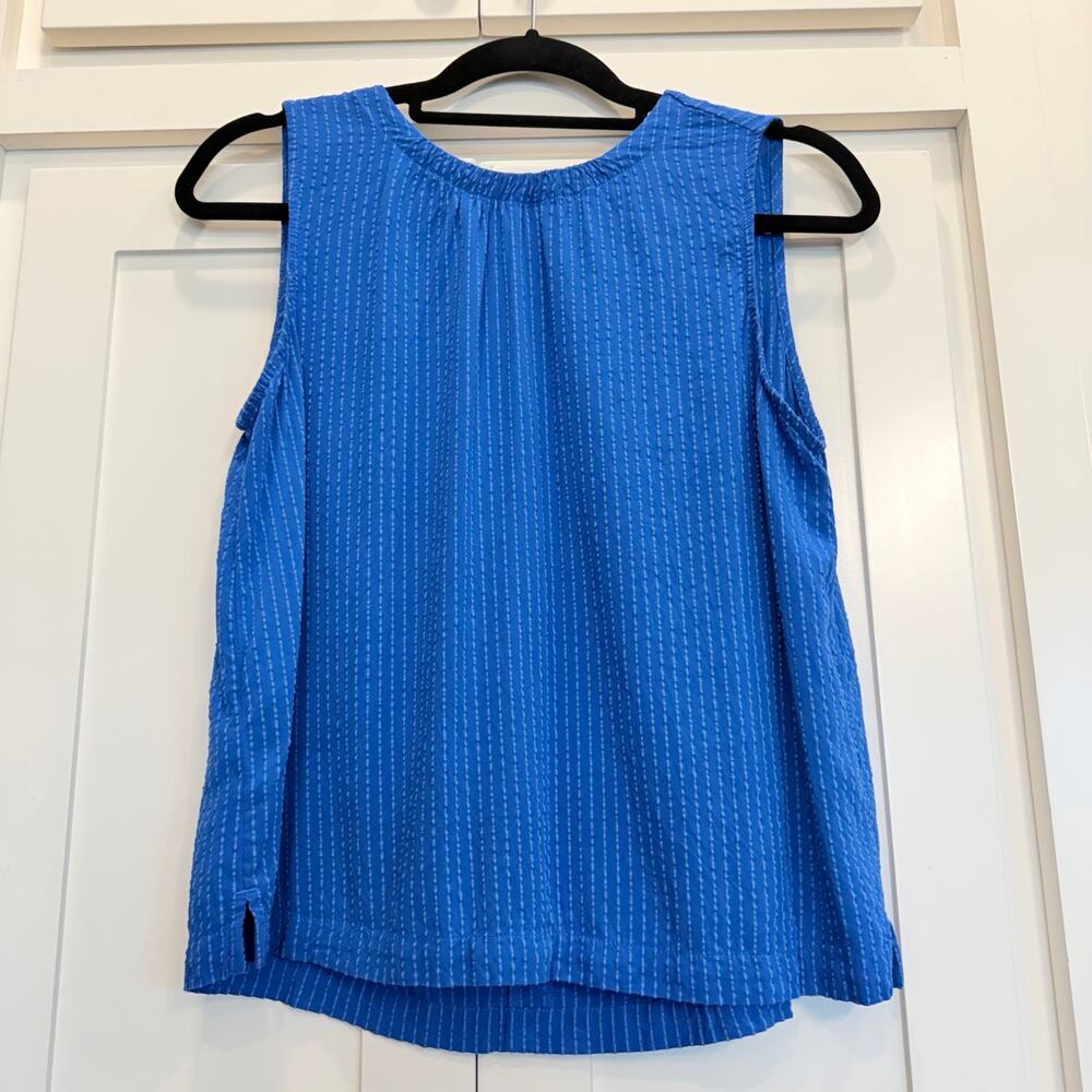 LOFT Outlet bright blue sleevless tank with ribbed detail SM